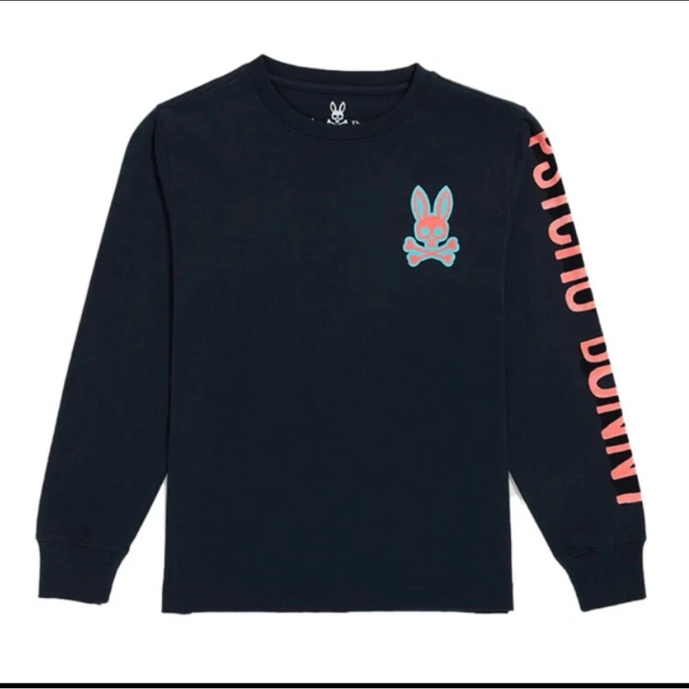 Psycho Bunny Kids Navy Long Sleeve Shirt XL (18/20)